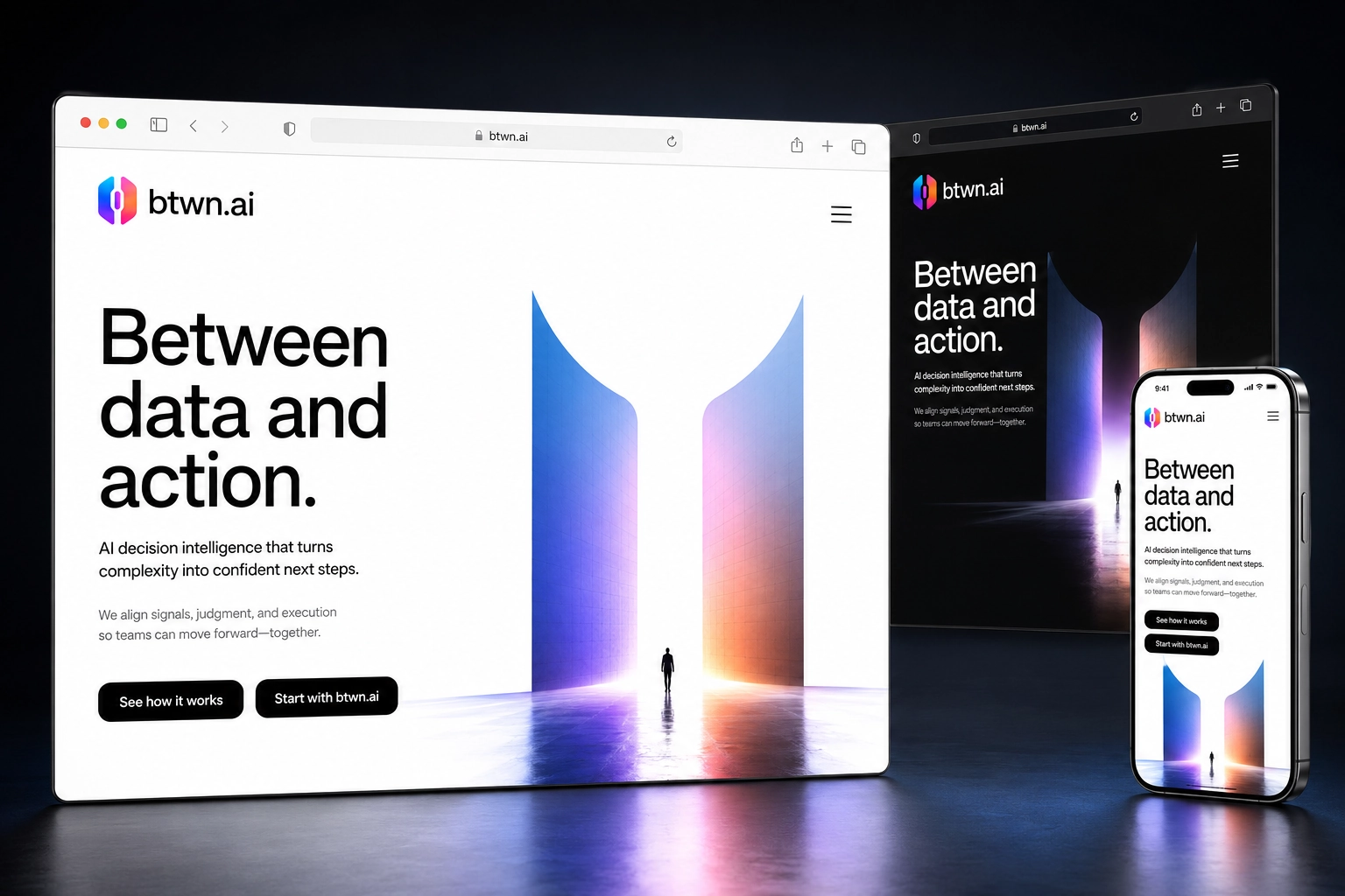 btwn.ai website concept preview