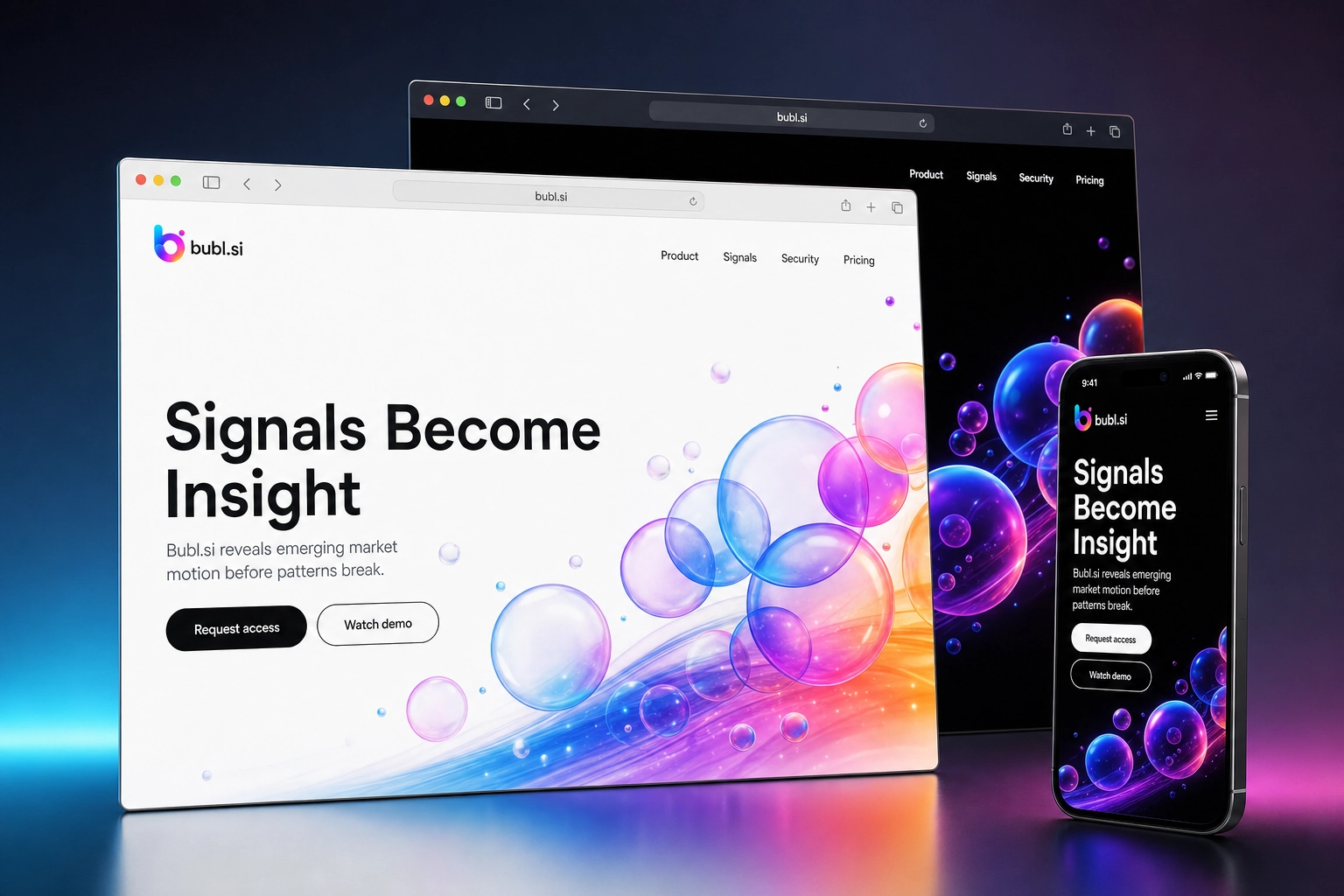 bubl.si website concept preview