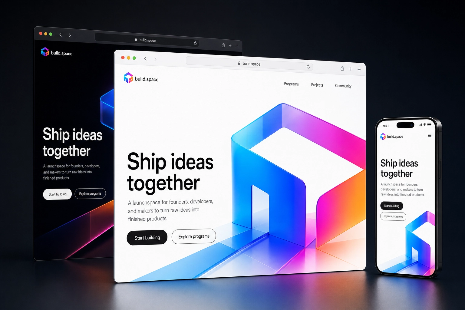 build.space website concept preview