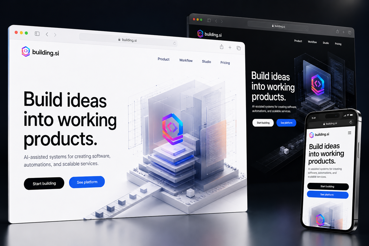 building.si website concept preview