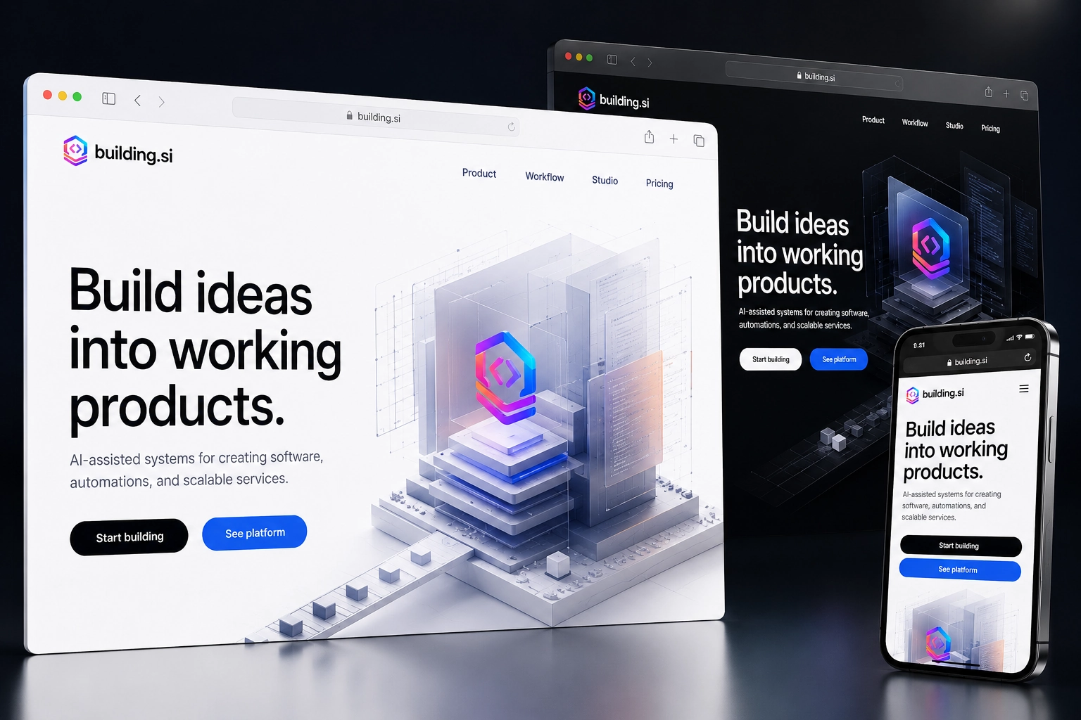 building.si website concept preview