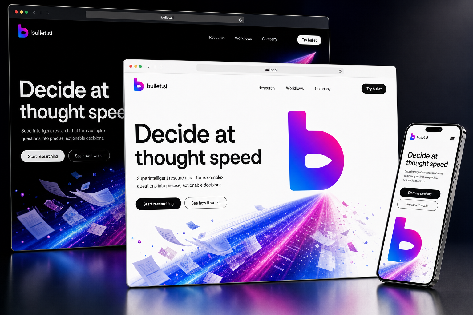 bullet.si website concept preview enlarged