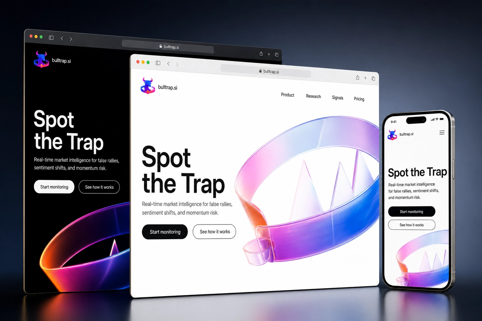 bulltrap.si website concept preview