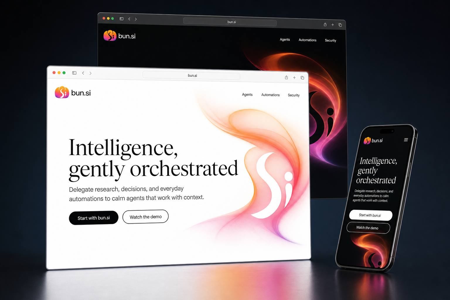 bun.si website concept preview enlarged