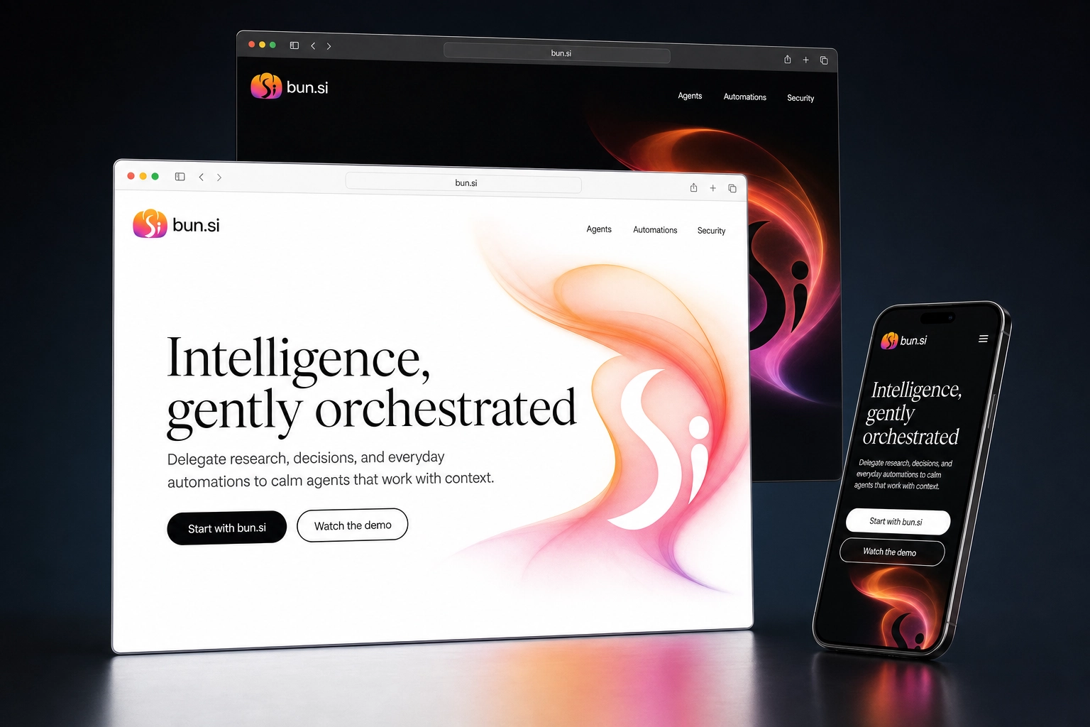 bun.si website concept preview