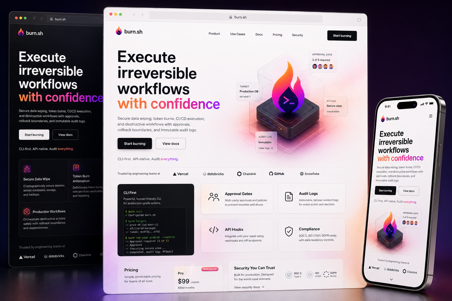 burn.sh website concept preview