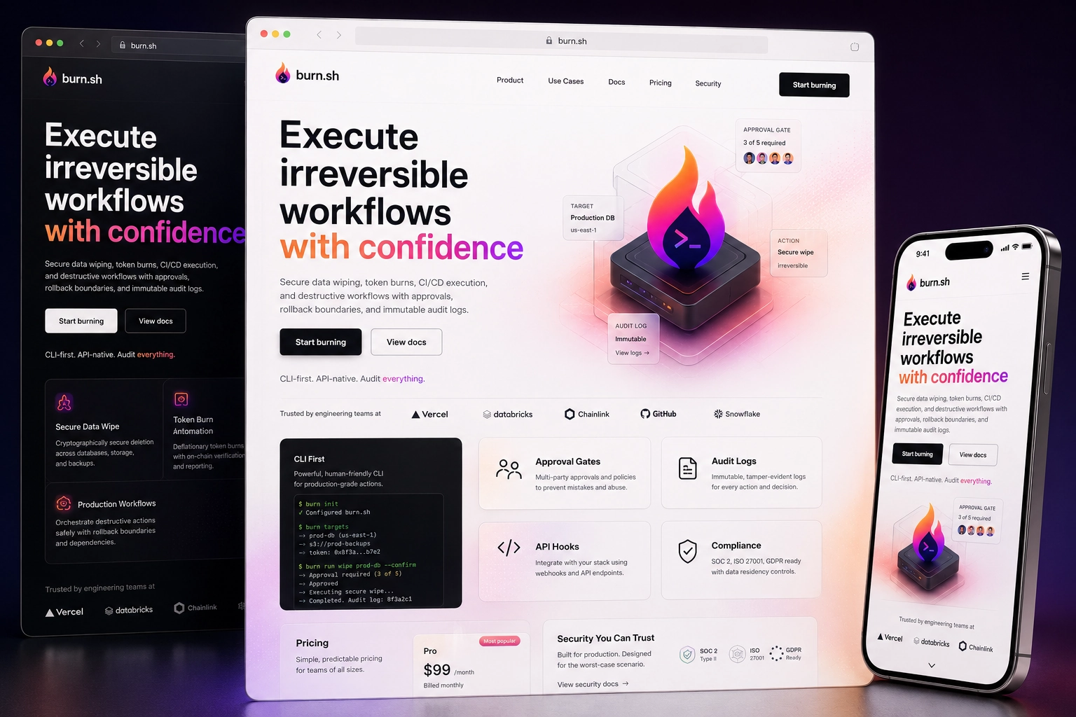 burn.sh website concept preview