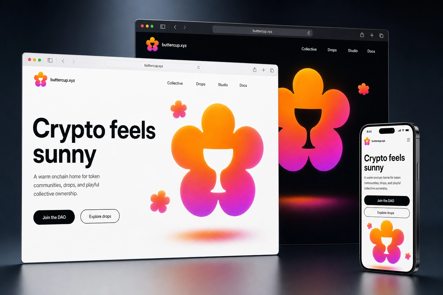 buttercup.xyz website concept preview