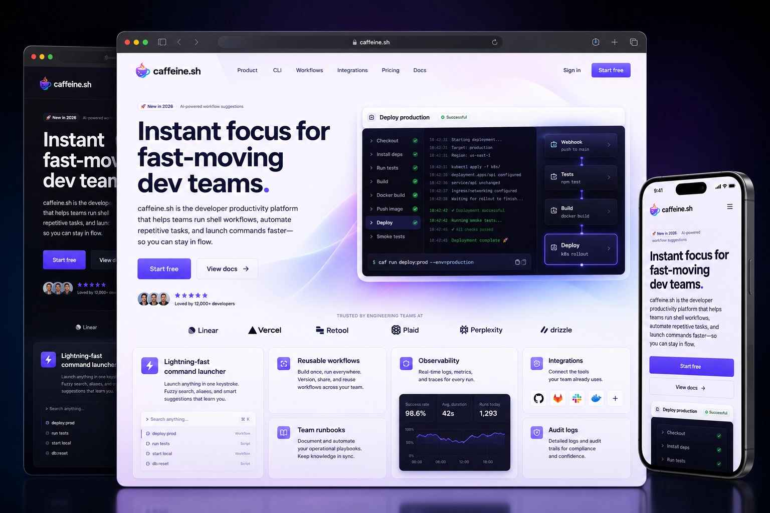 caffeine.sh website concept preview
