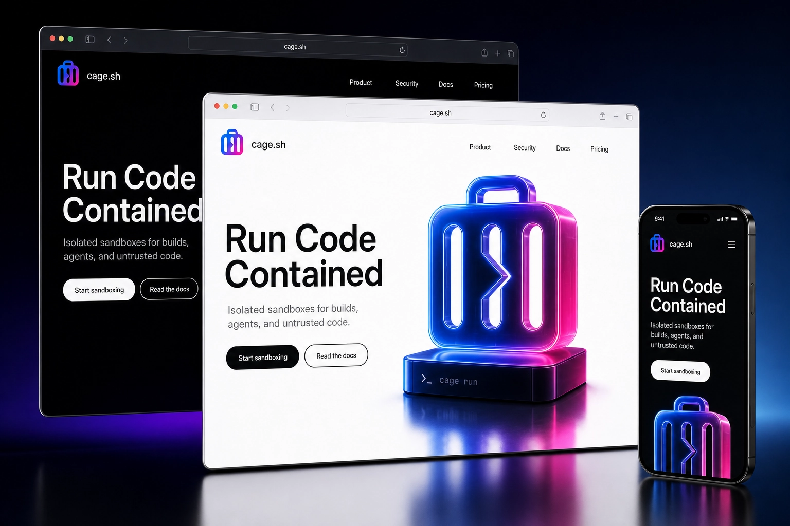 cage.sh website concept preview