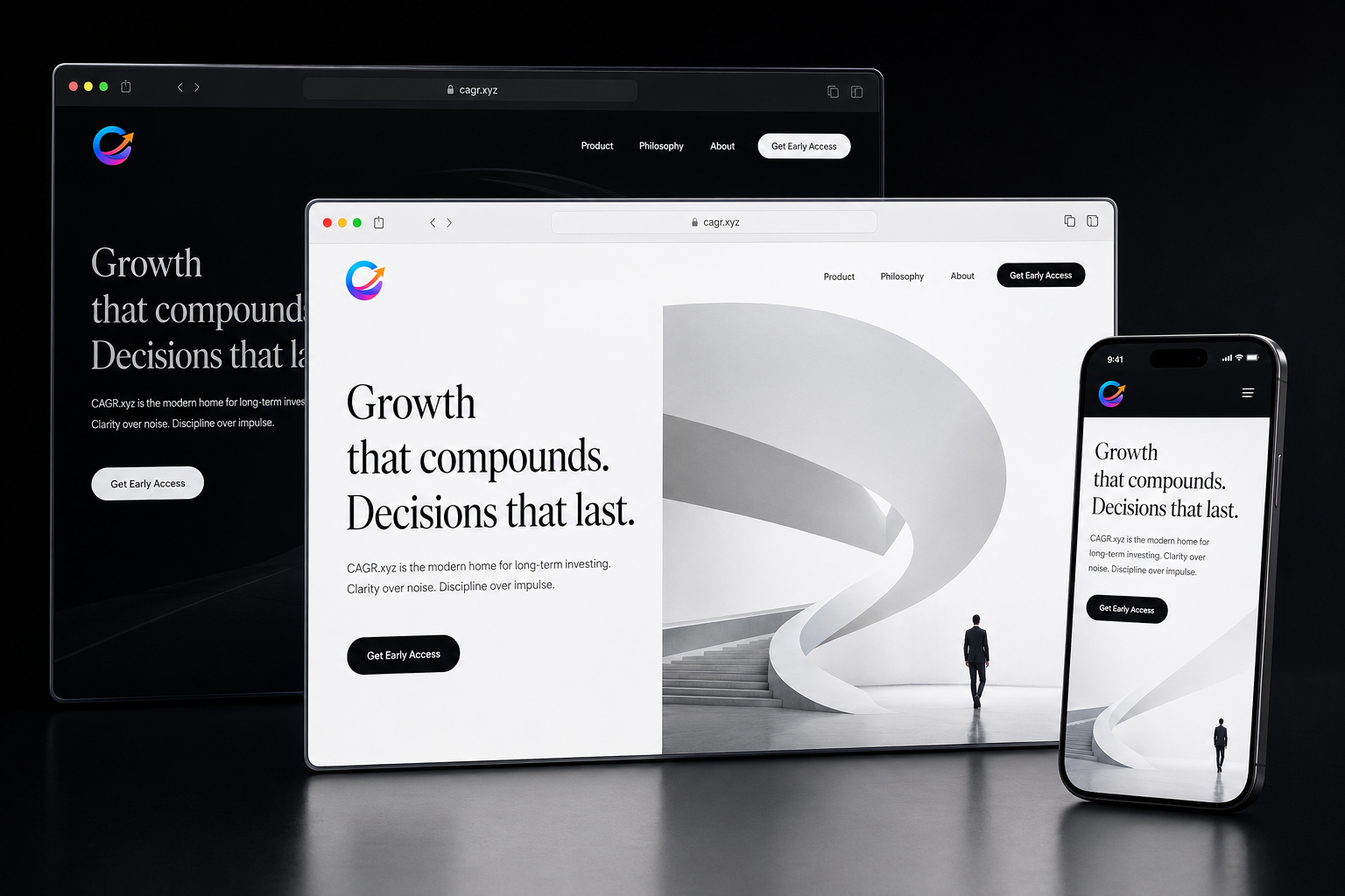 cagr.xyz website concept preview