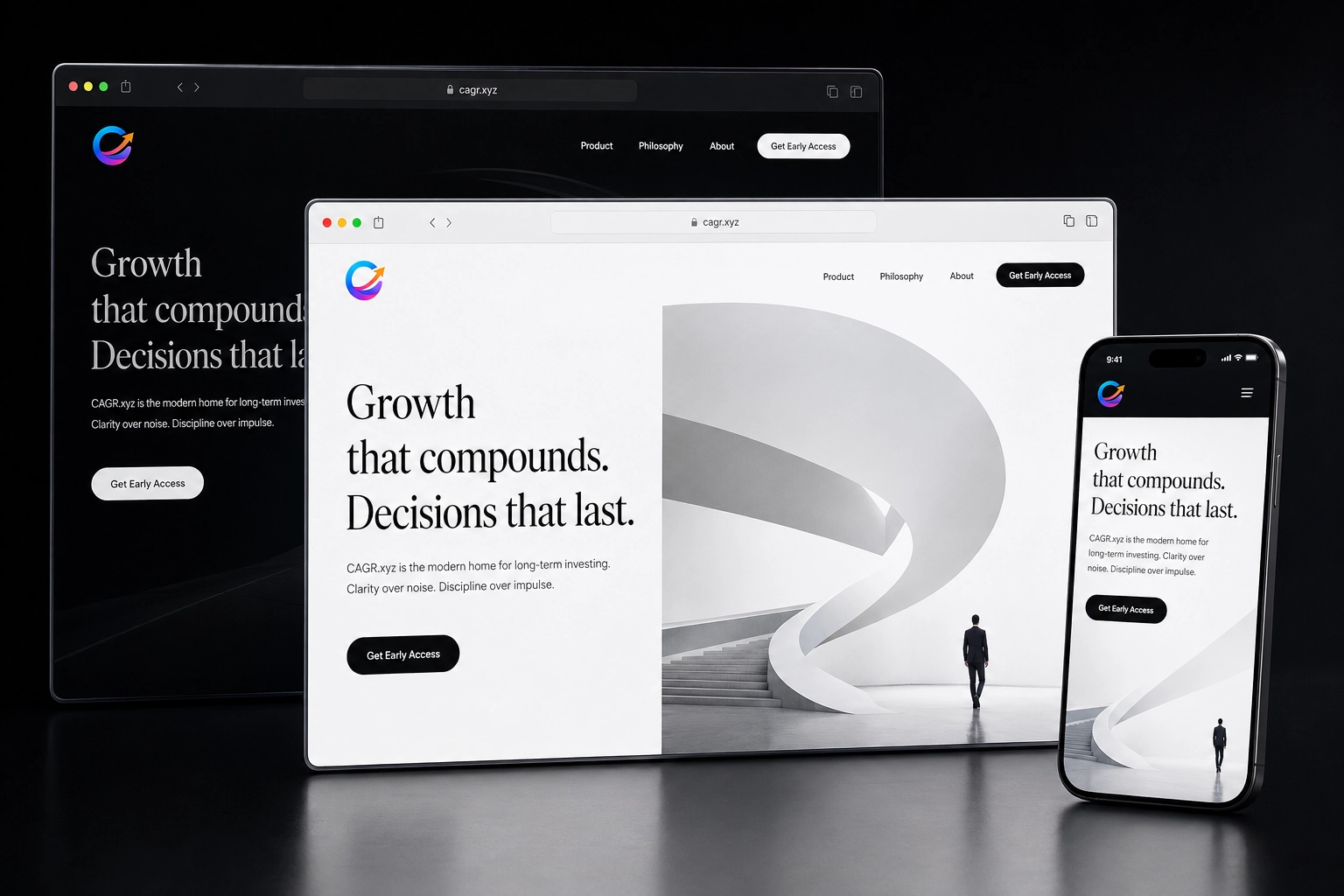 cagr.xyz website concept preview