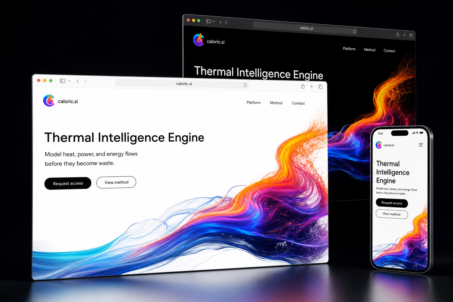 caloric.si website concept preview