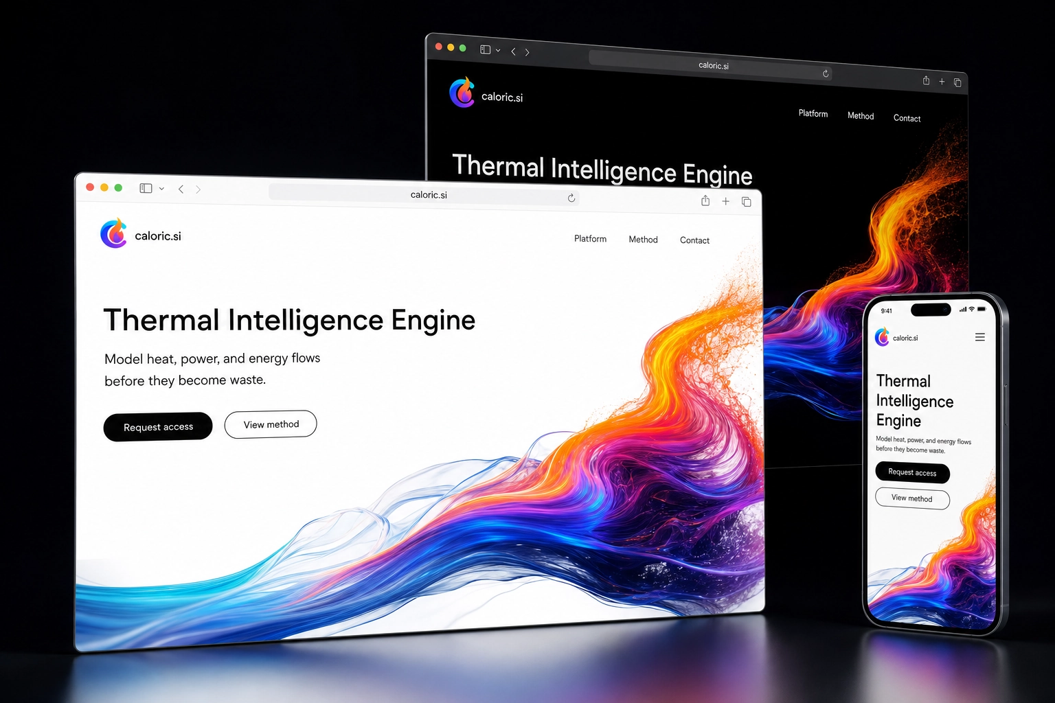 caloric.si website concept preview