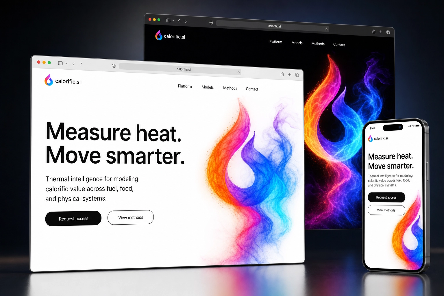 calorific.si website concept preview