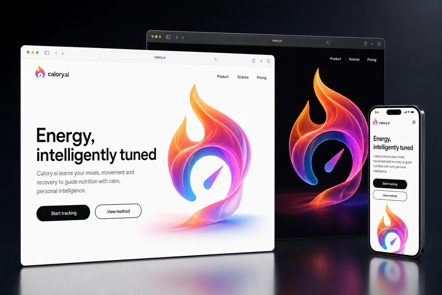 calory.si website concept preview