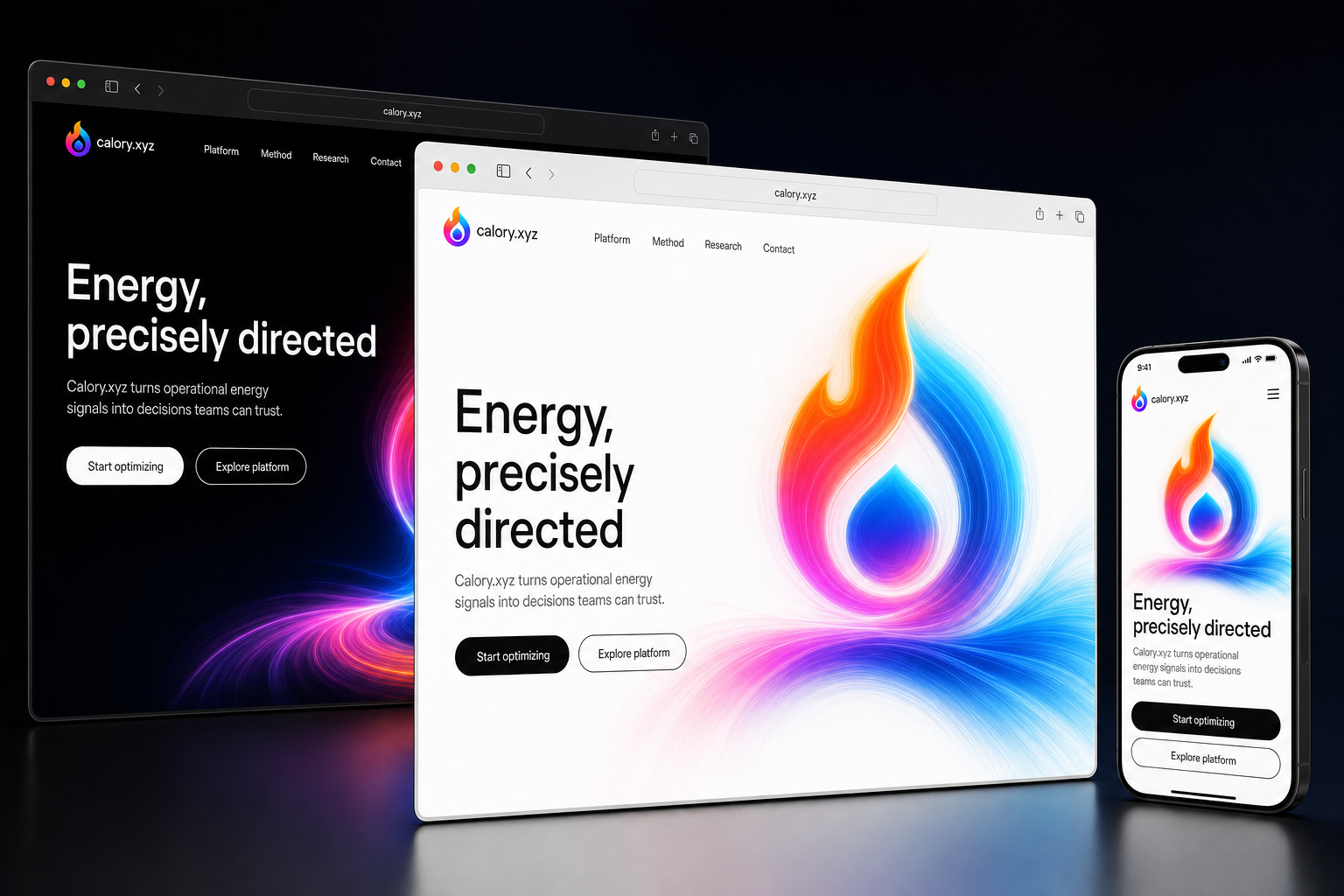 calory.xyz website concept preview