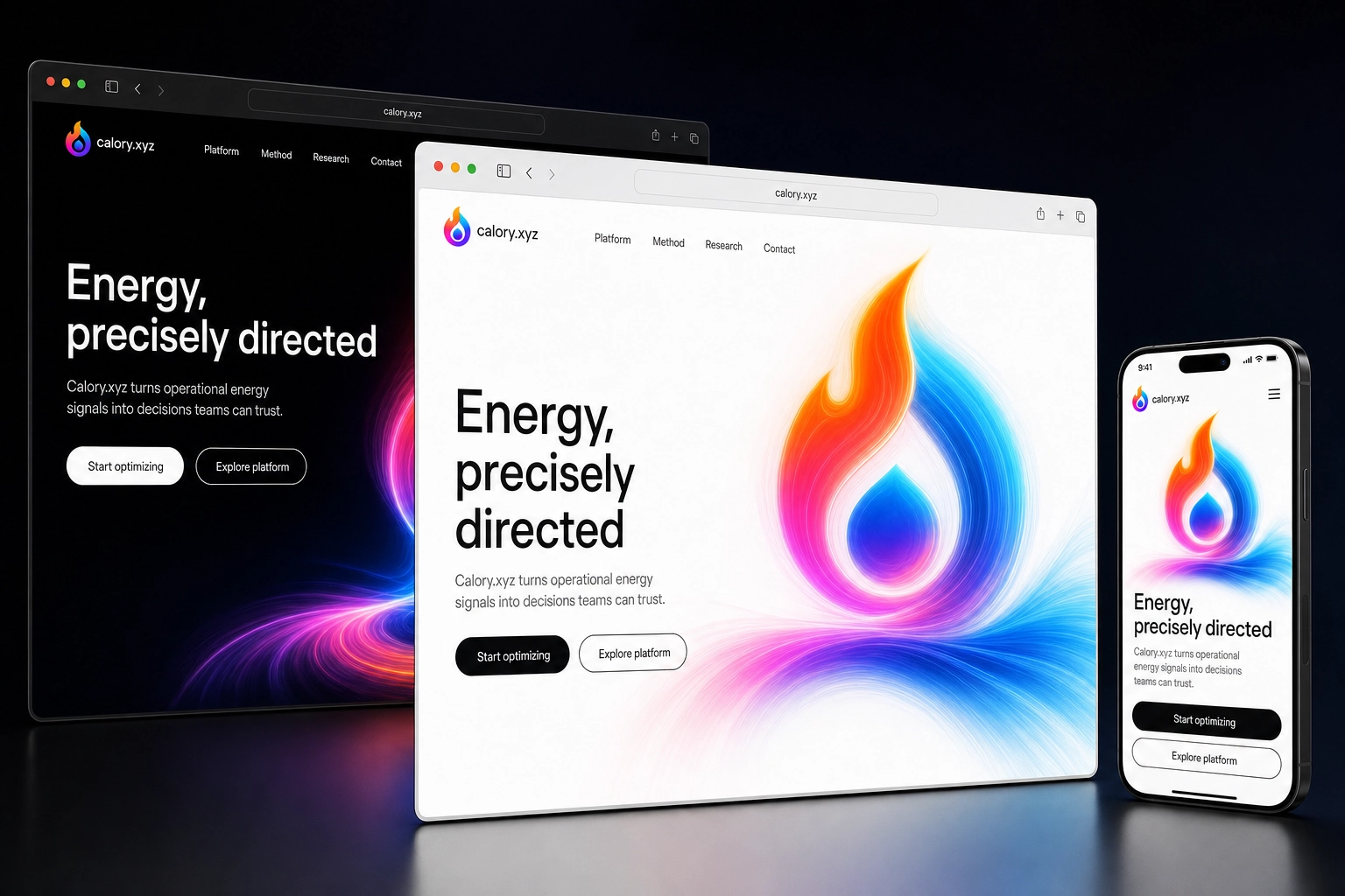 calory.xyz website concept preview