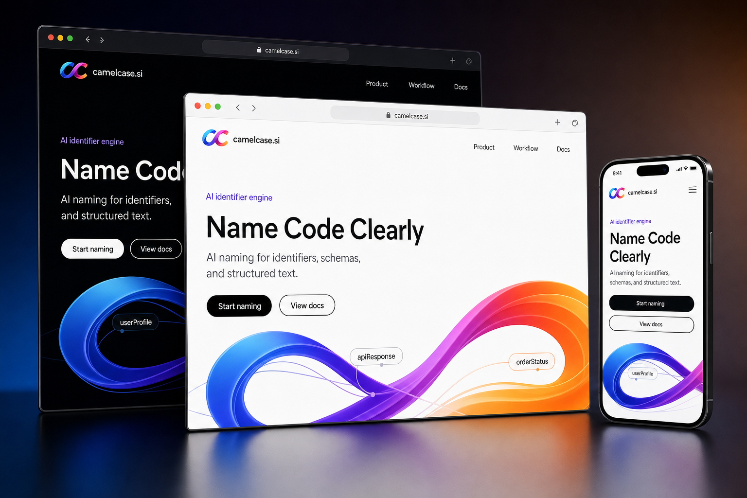 camelcase.si website concept preview