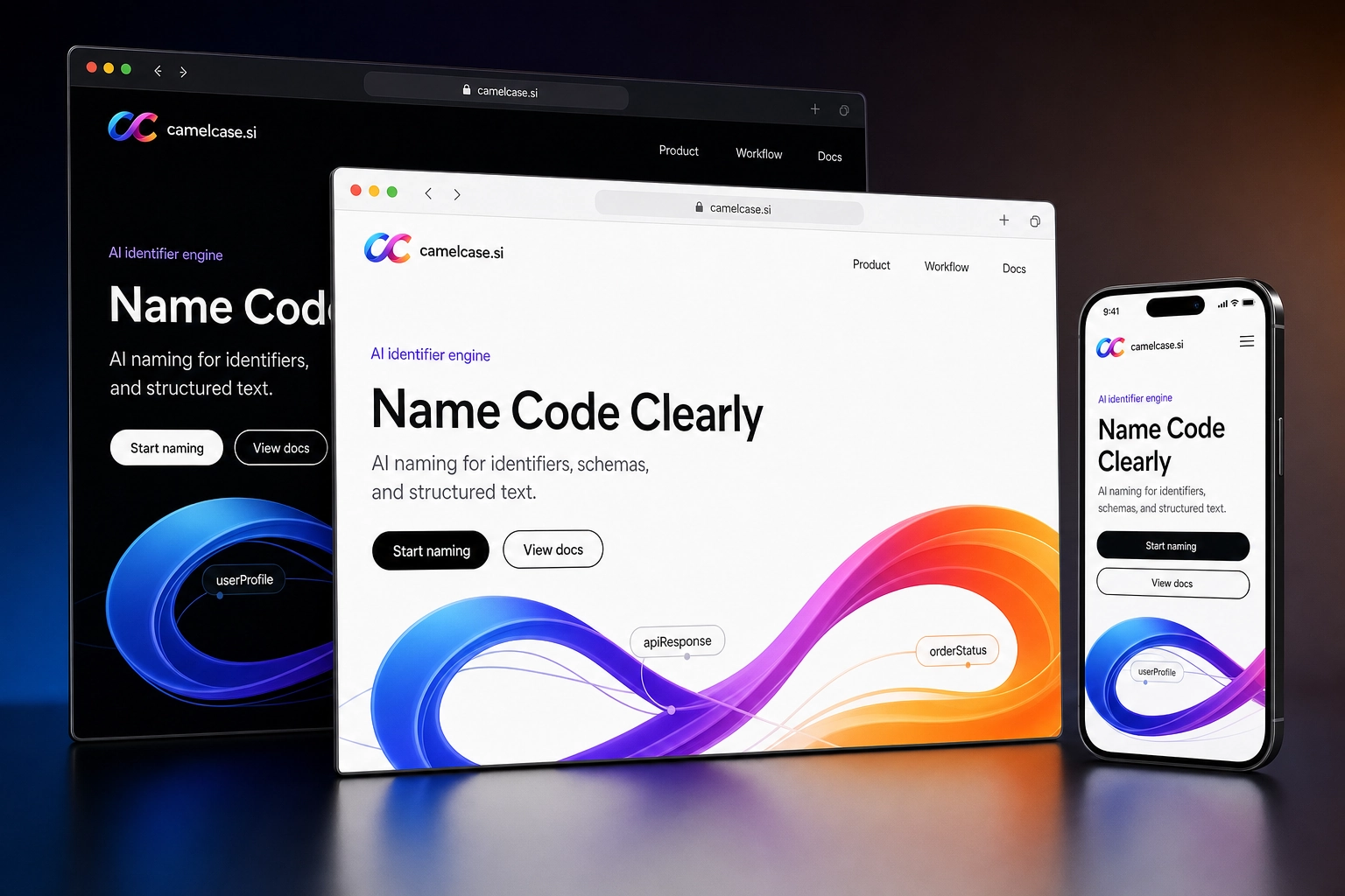 camelcase.si website concept preview