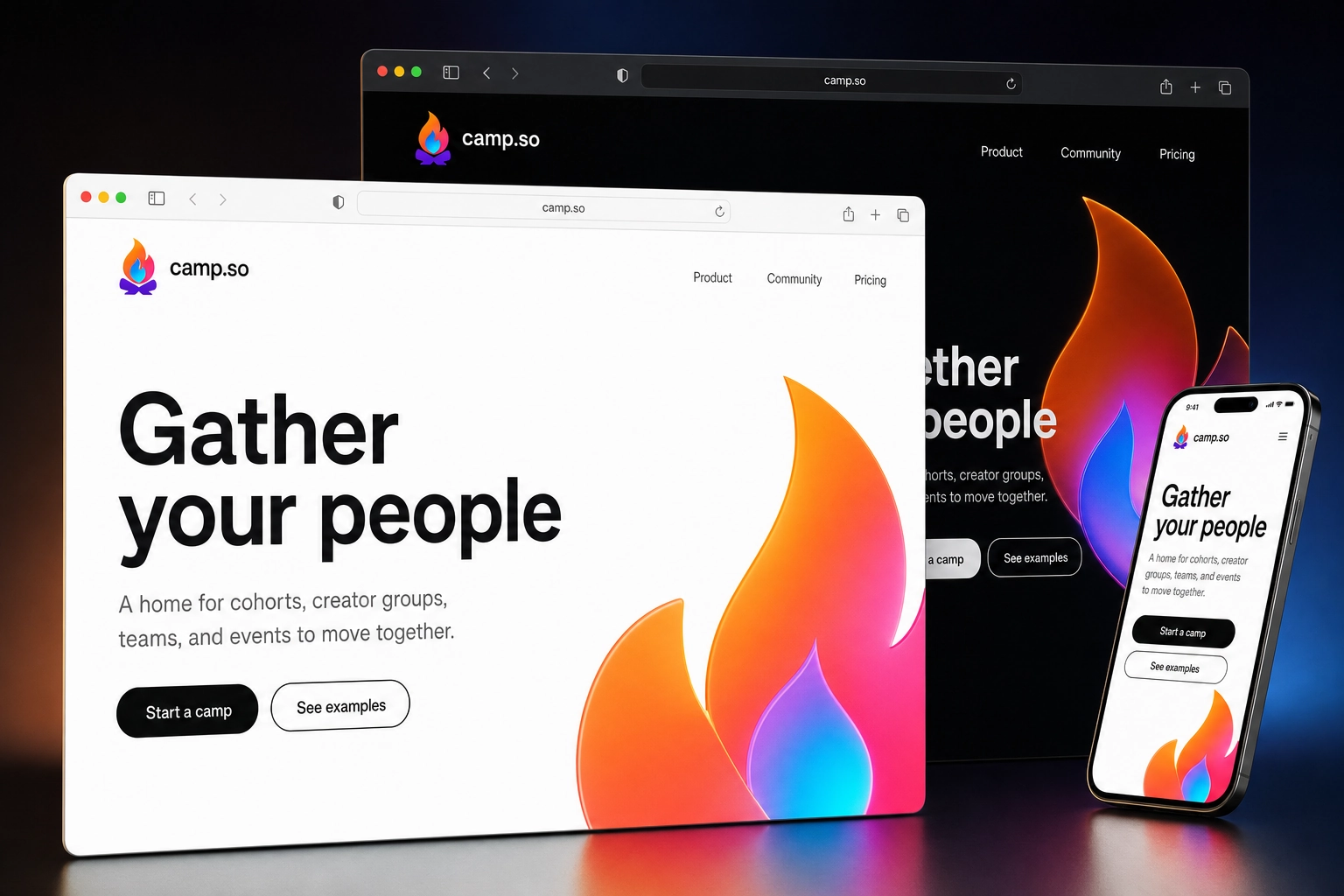 camp.so website concept preview