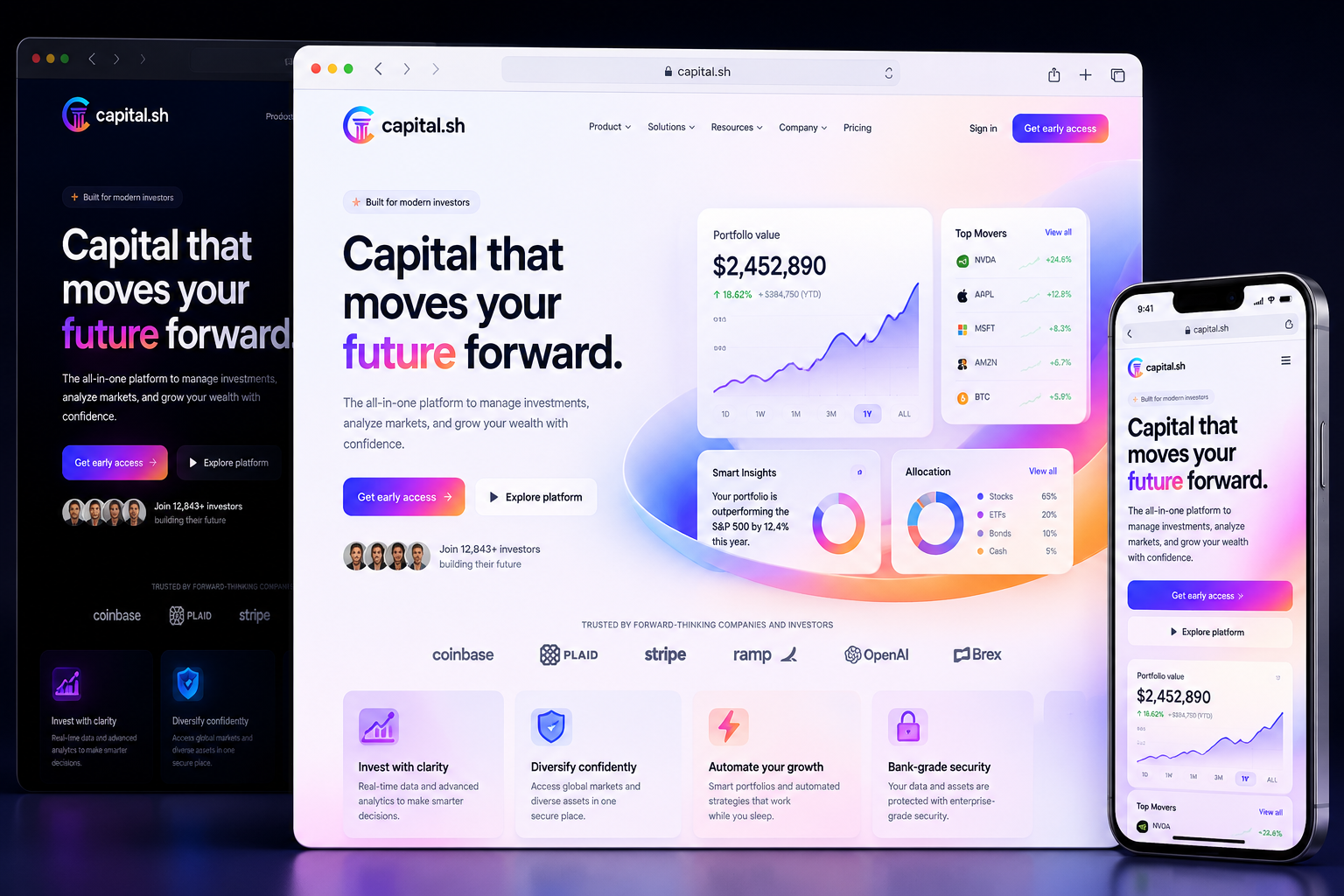 capital.sh website concept preview