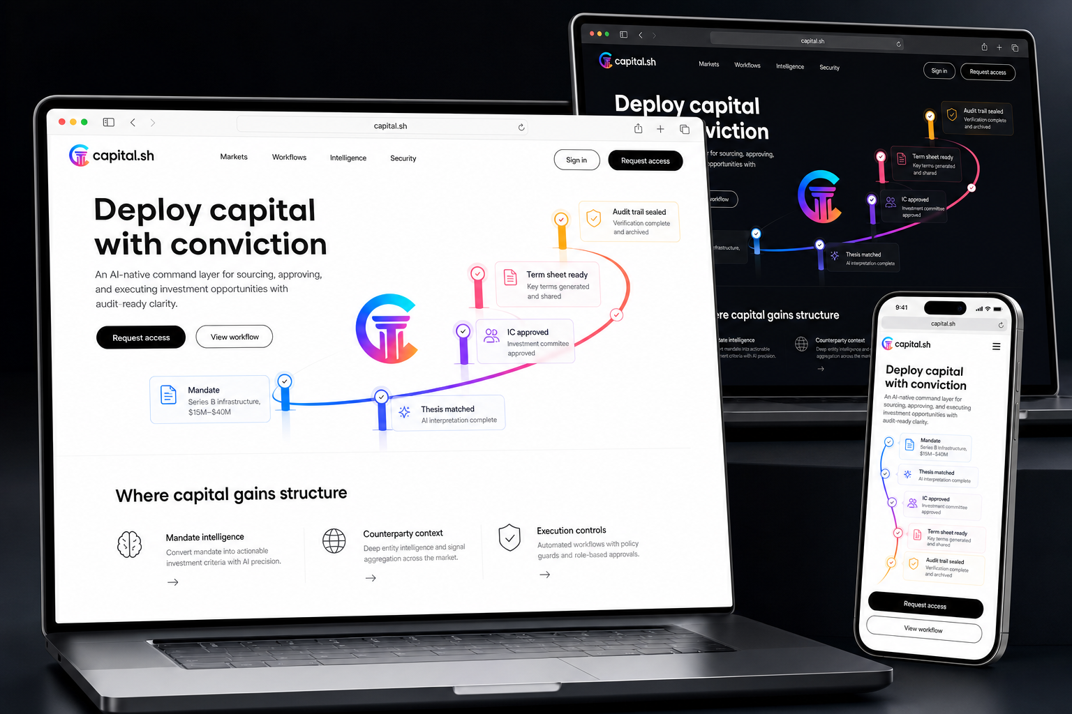 capital.sh website concept preview enlarged