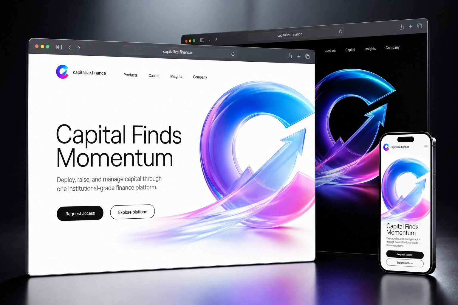 capitalize.finance website concept preview