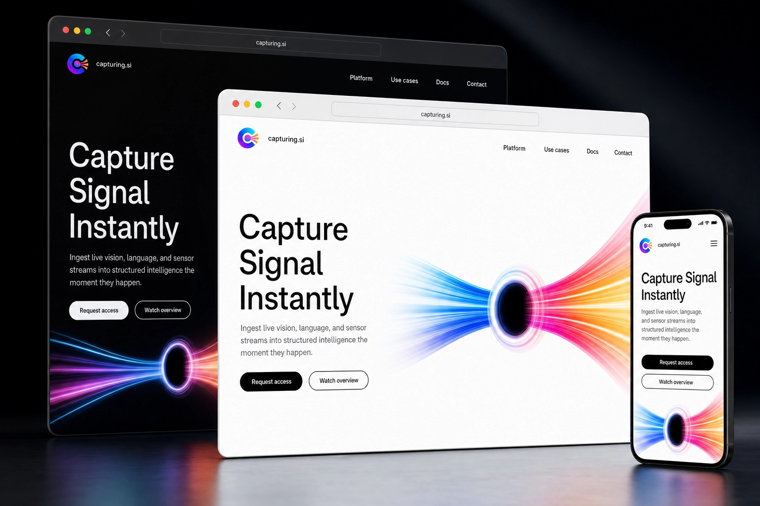capturing.si website concept preview