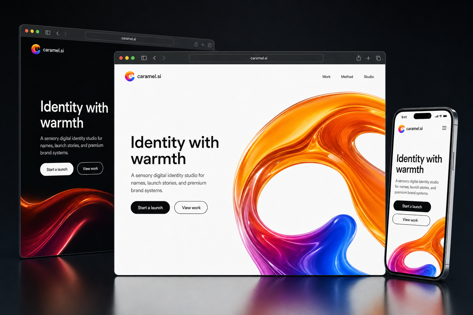 caramel.si website concept preview