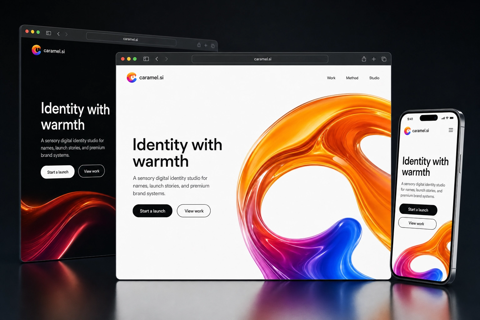caramel.si website concept preview