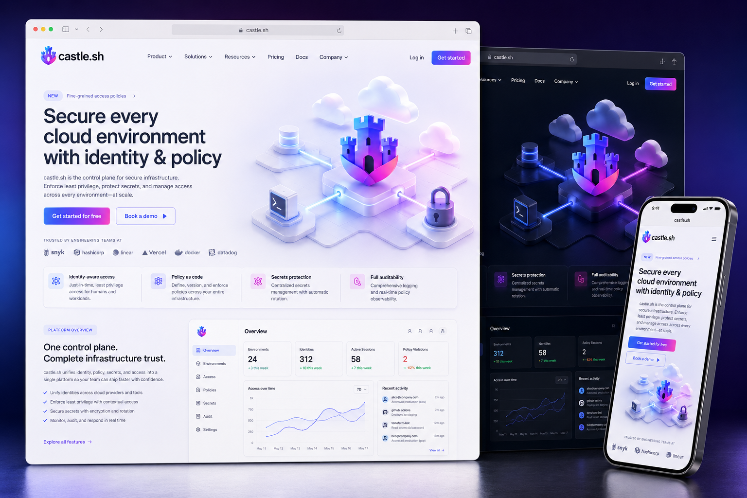 castle.sh website concept preview