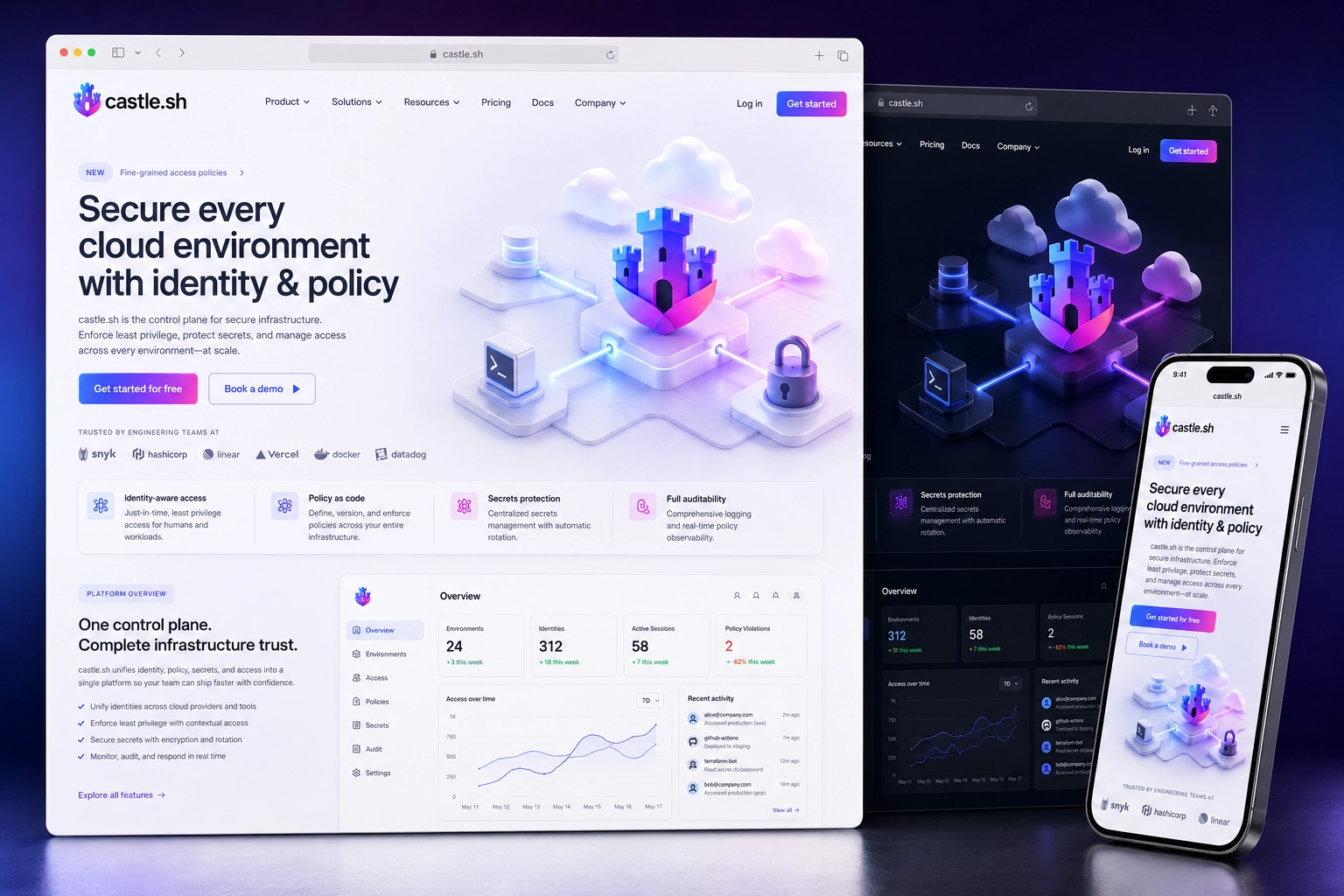 castle.sh website concept preview