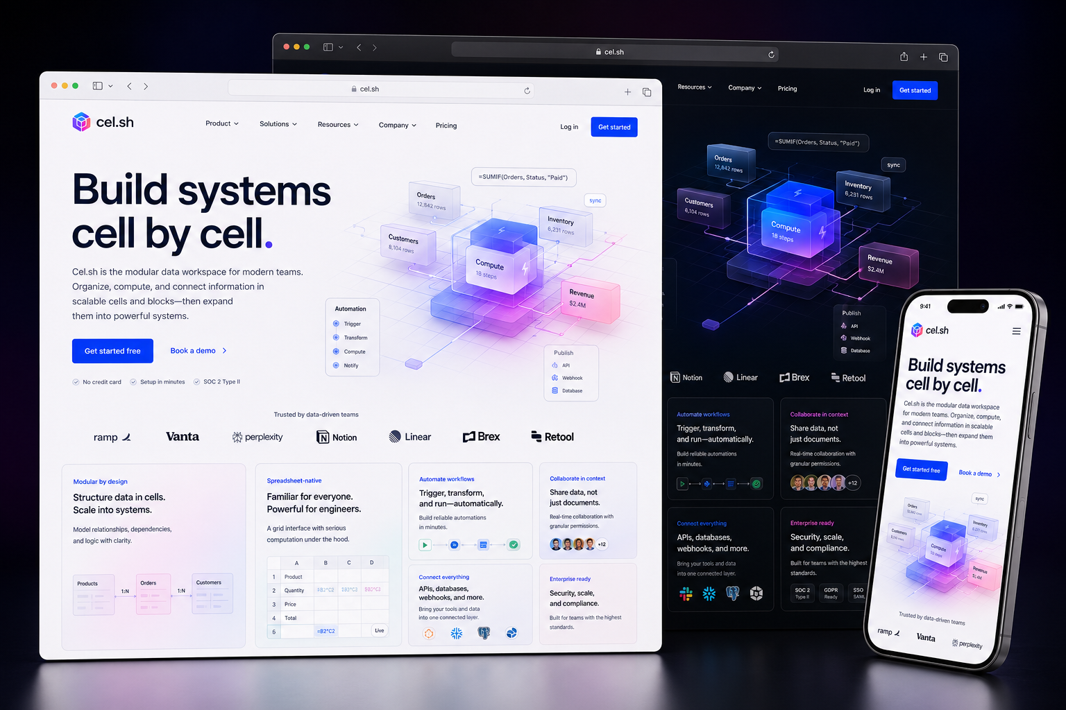 cel.sh website concept preview
