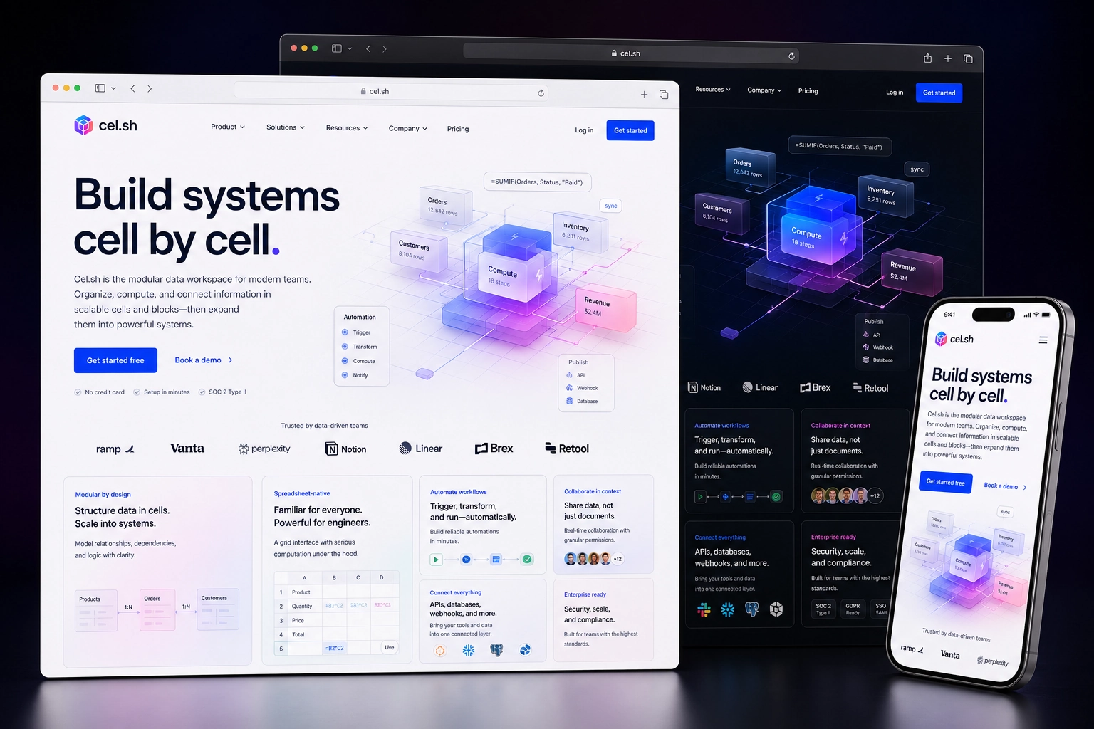cel.sh website concept preview