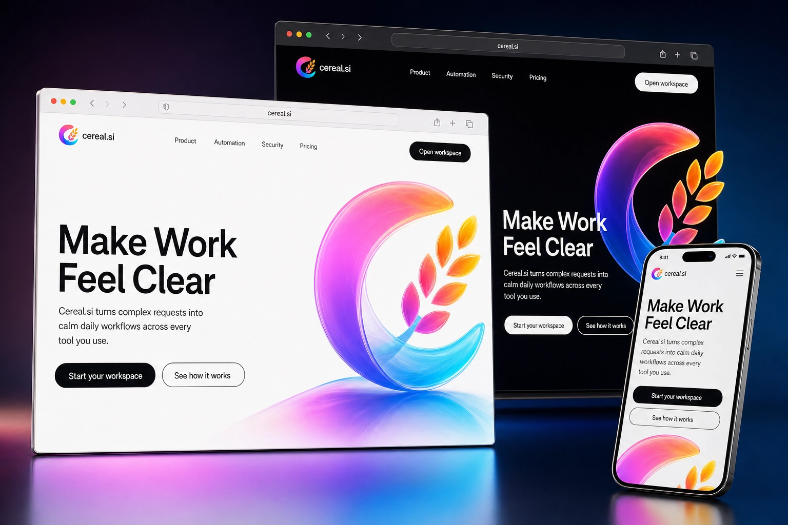 cereal.si website concept preview