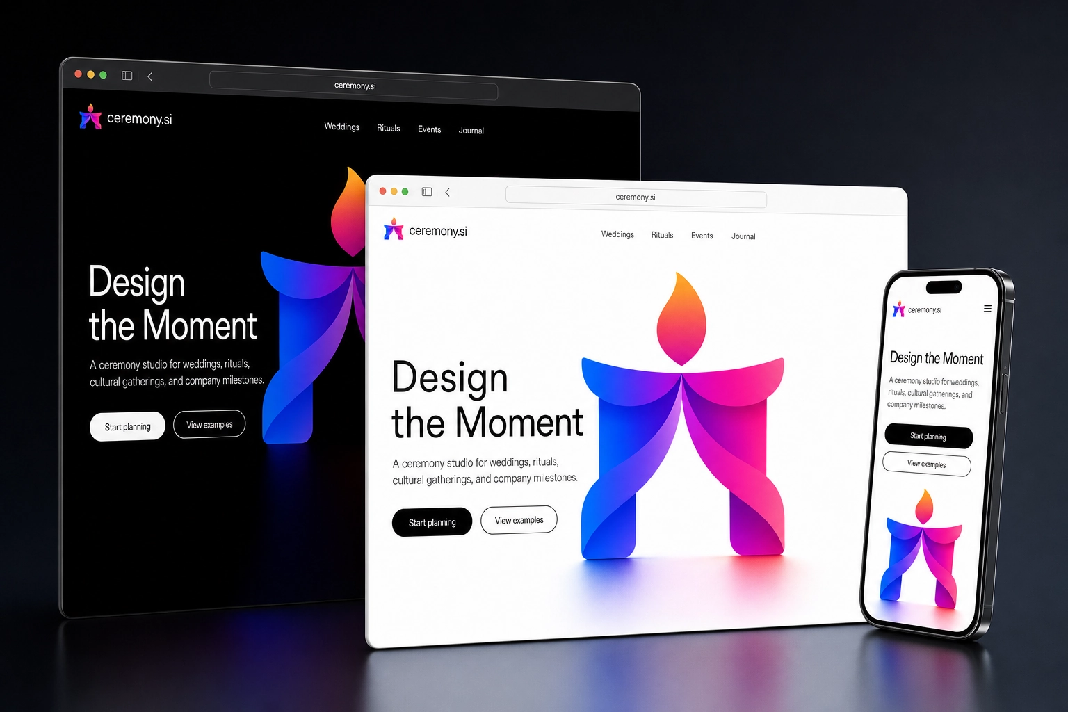 ceremony.si website concept preview