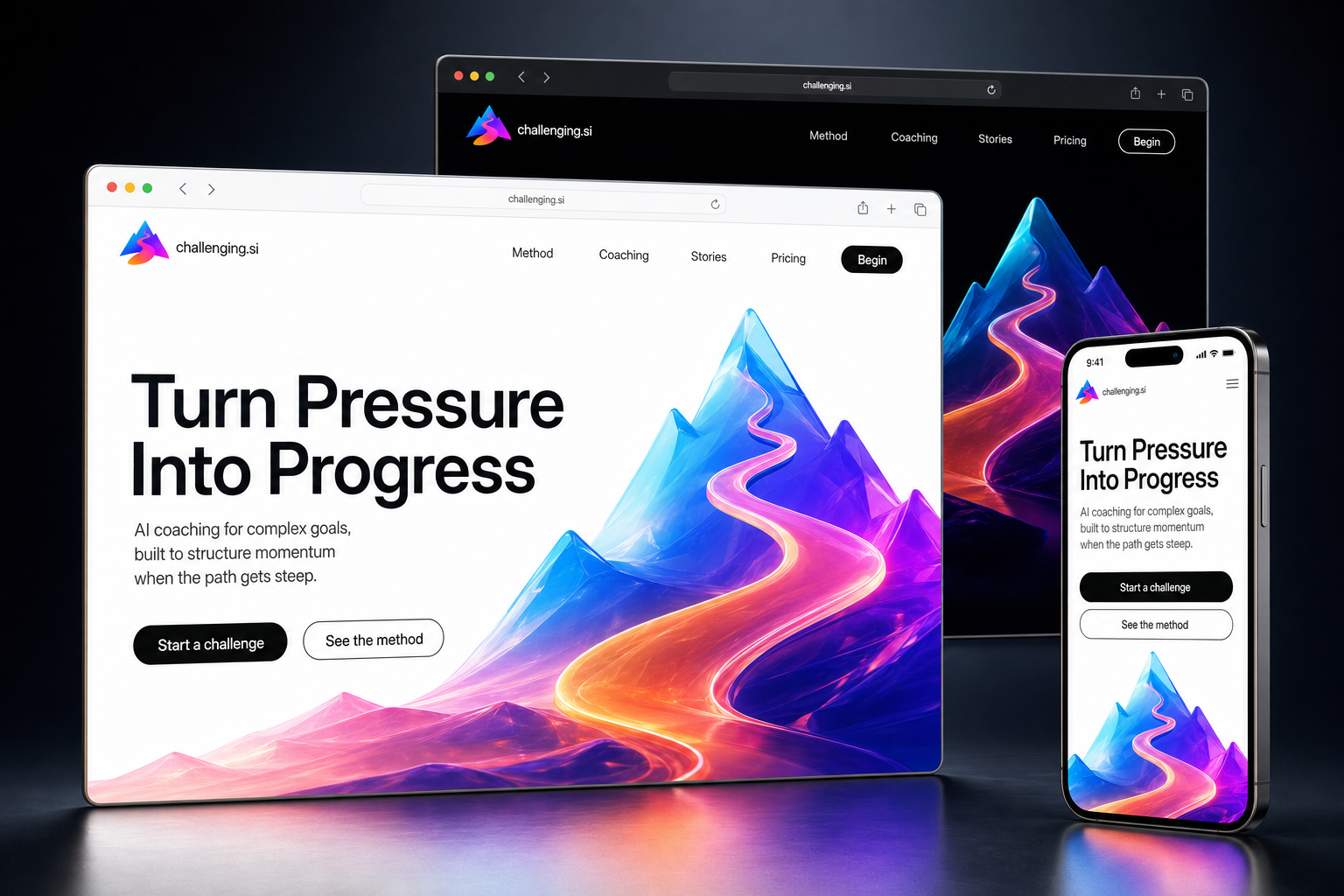 challenging.si website concept preview
