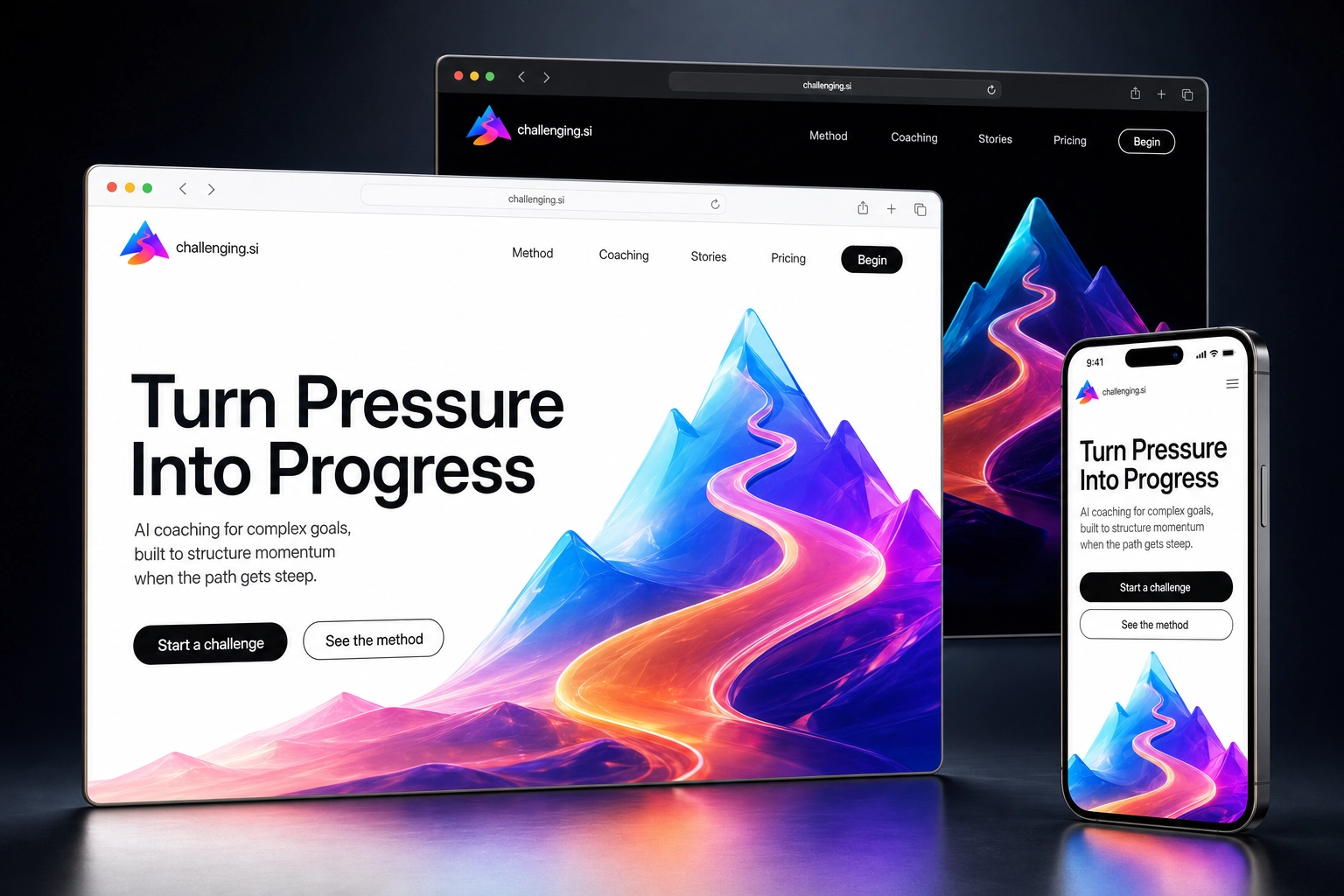 challenging.si website concept preview