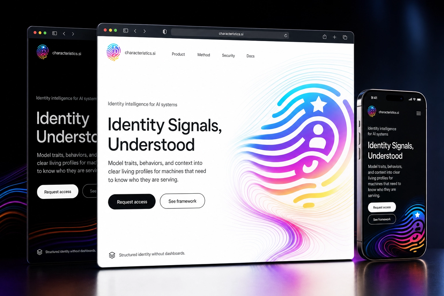 characteristics.si website concept preview