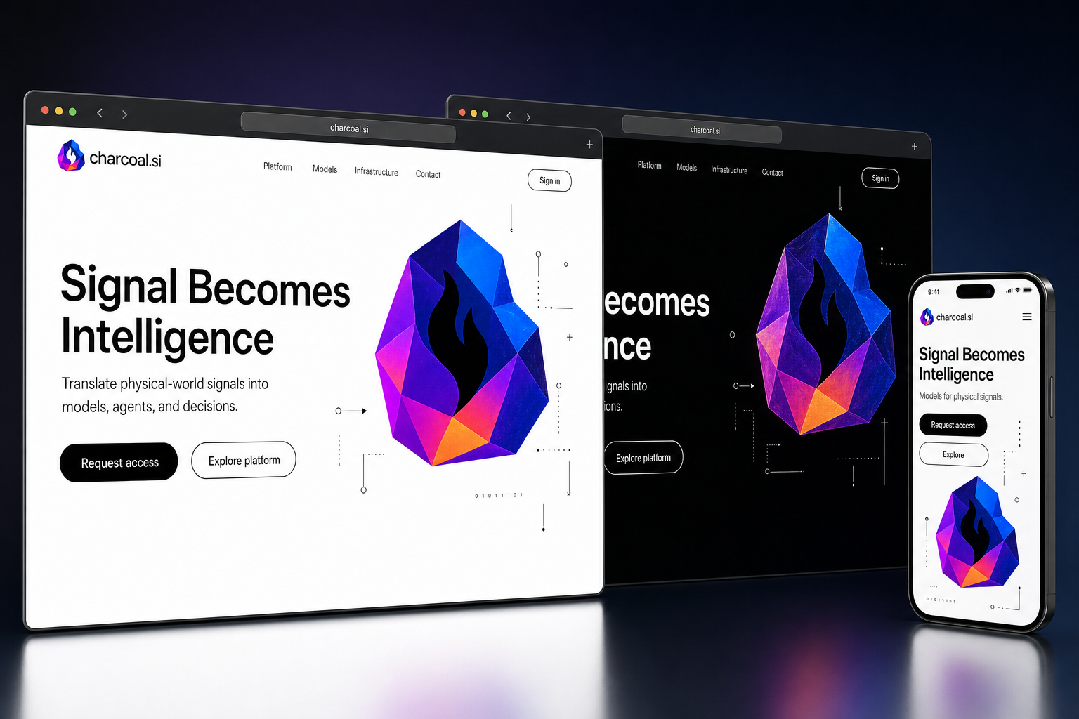 charcoal.si website concept preview