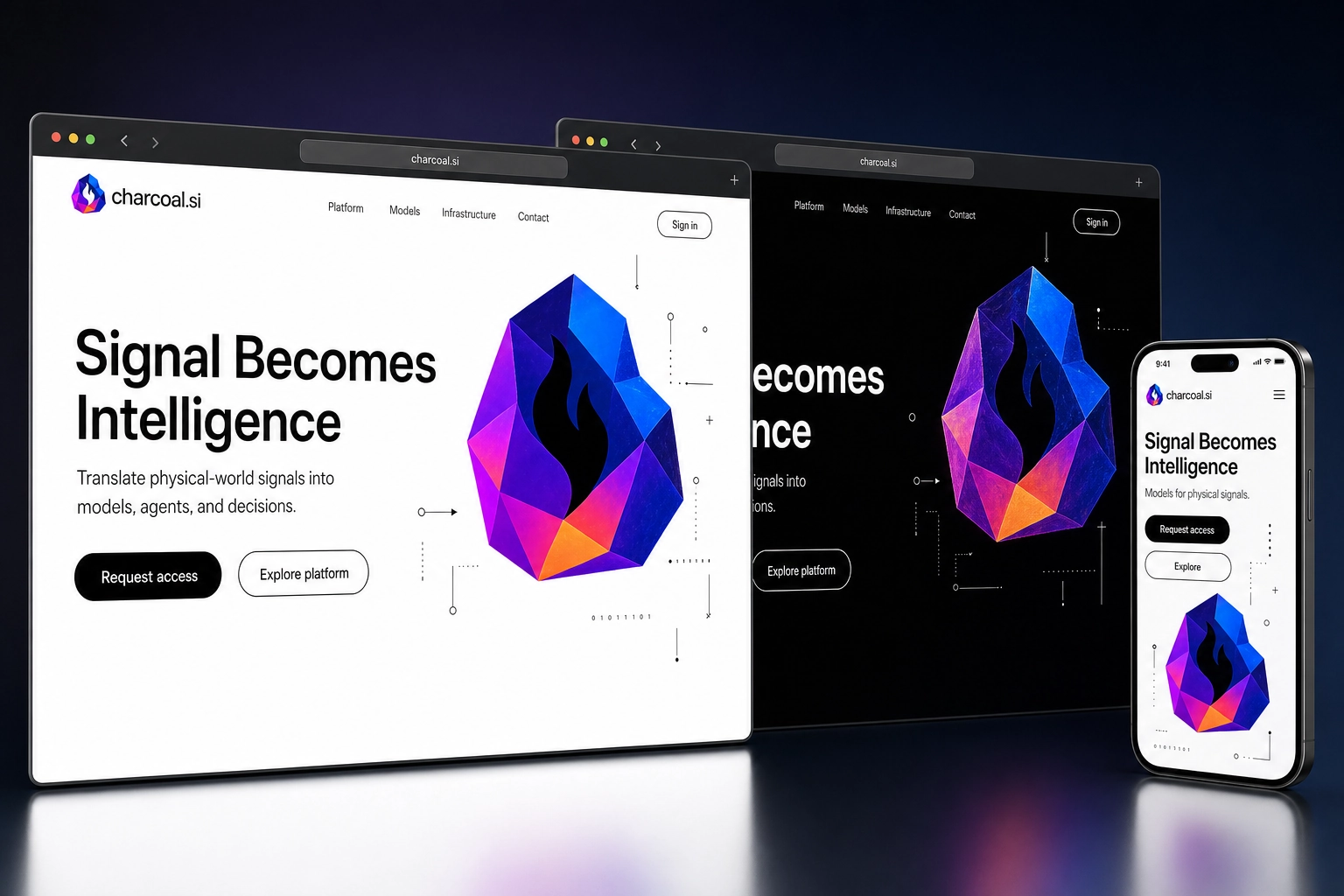 charcoal.si website concept preview