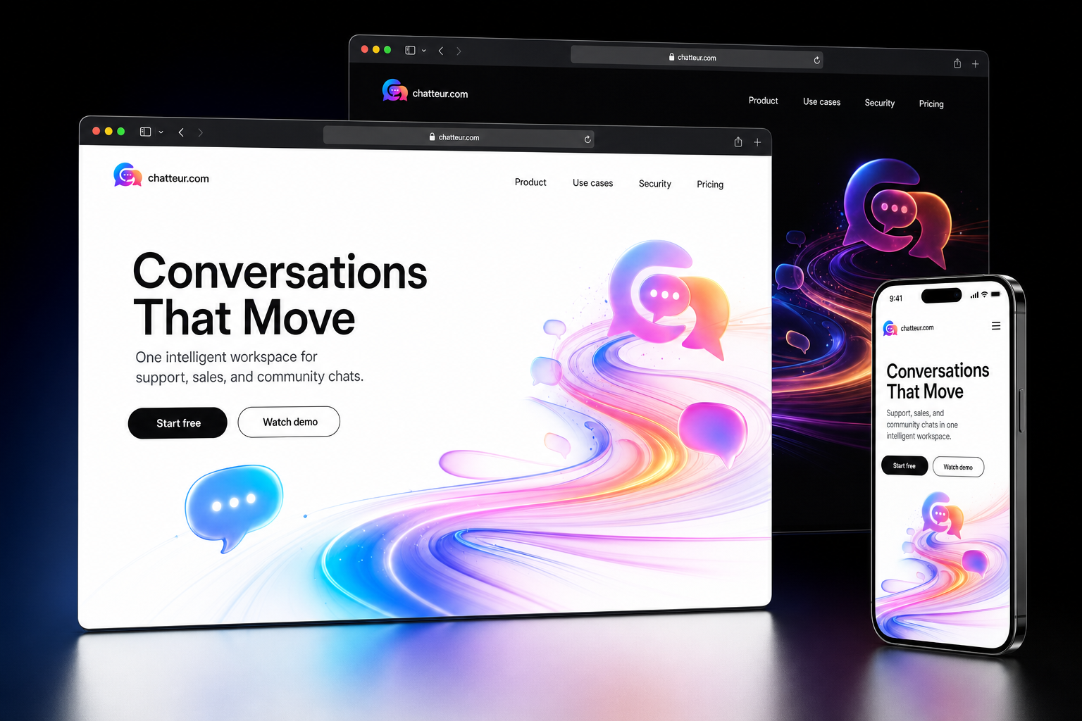 chatteur.com website concept preview