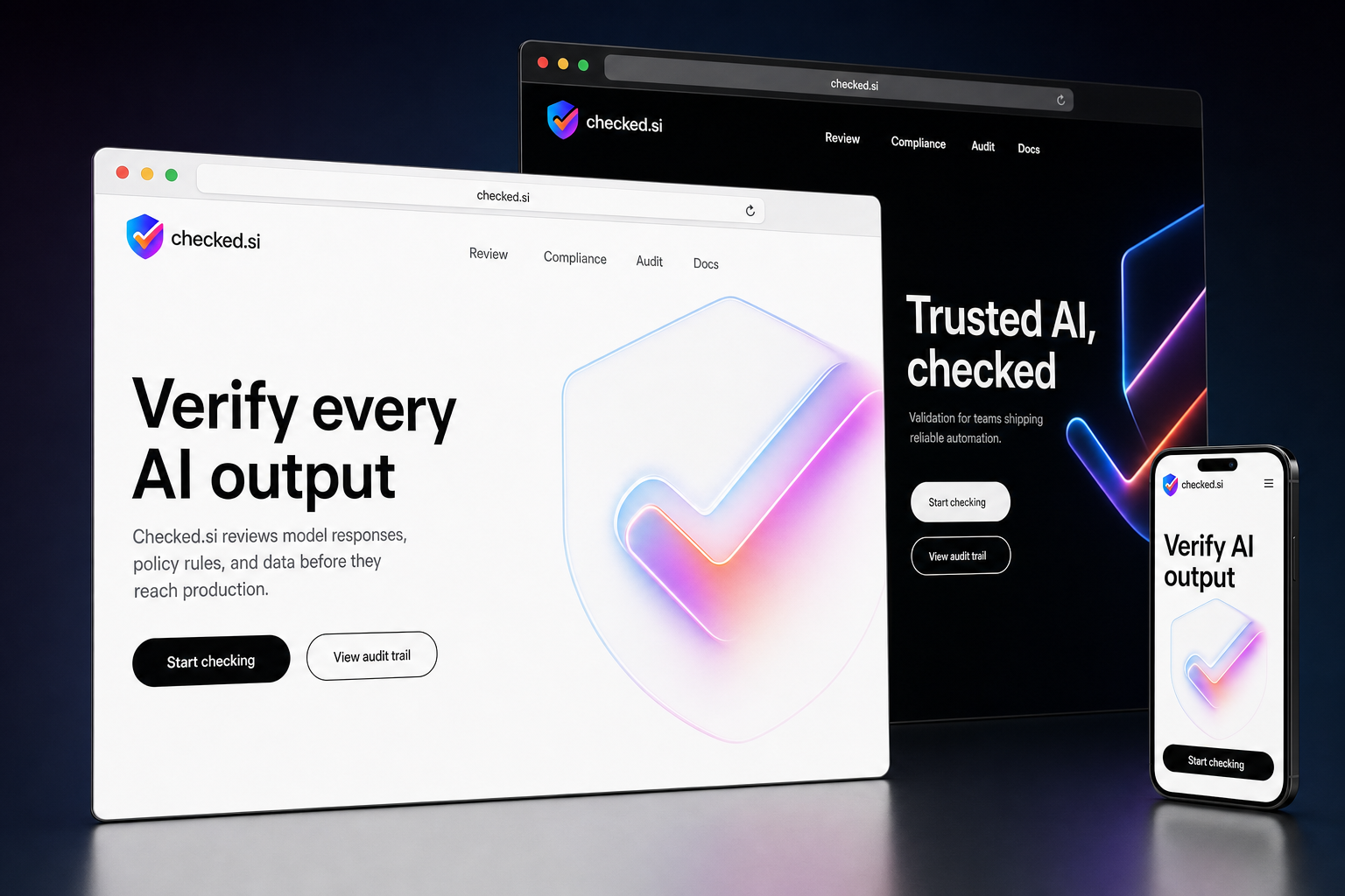 checked.si website concept preview