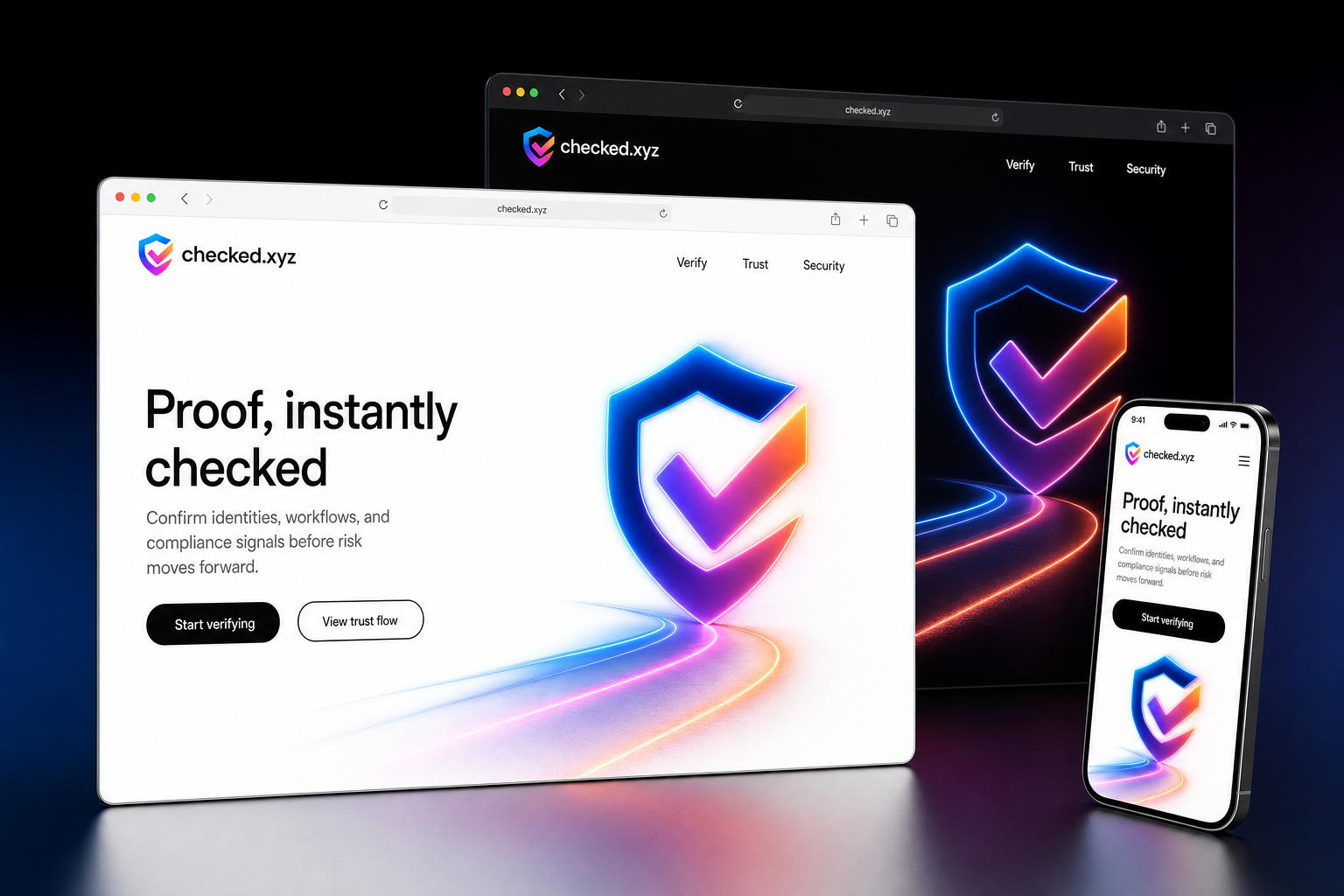 checked.xyz website concept preview