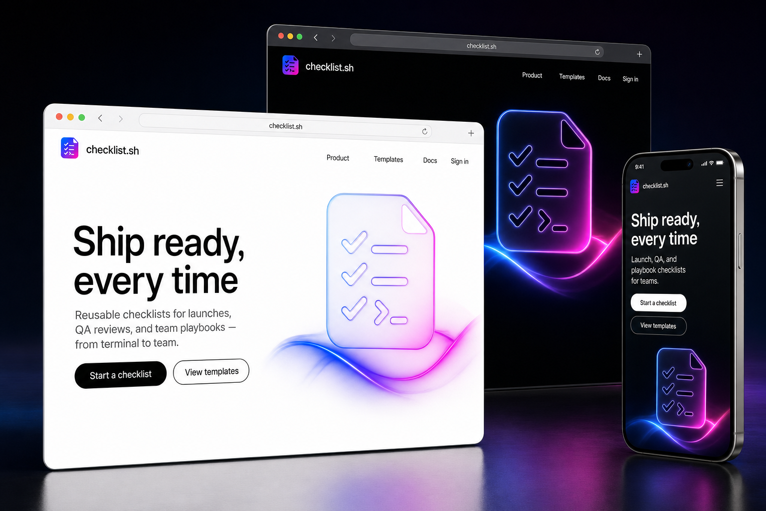 checklist.sh website concept preview enlarged