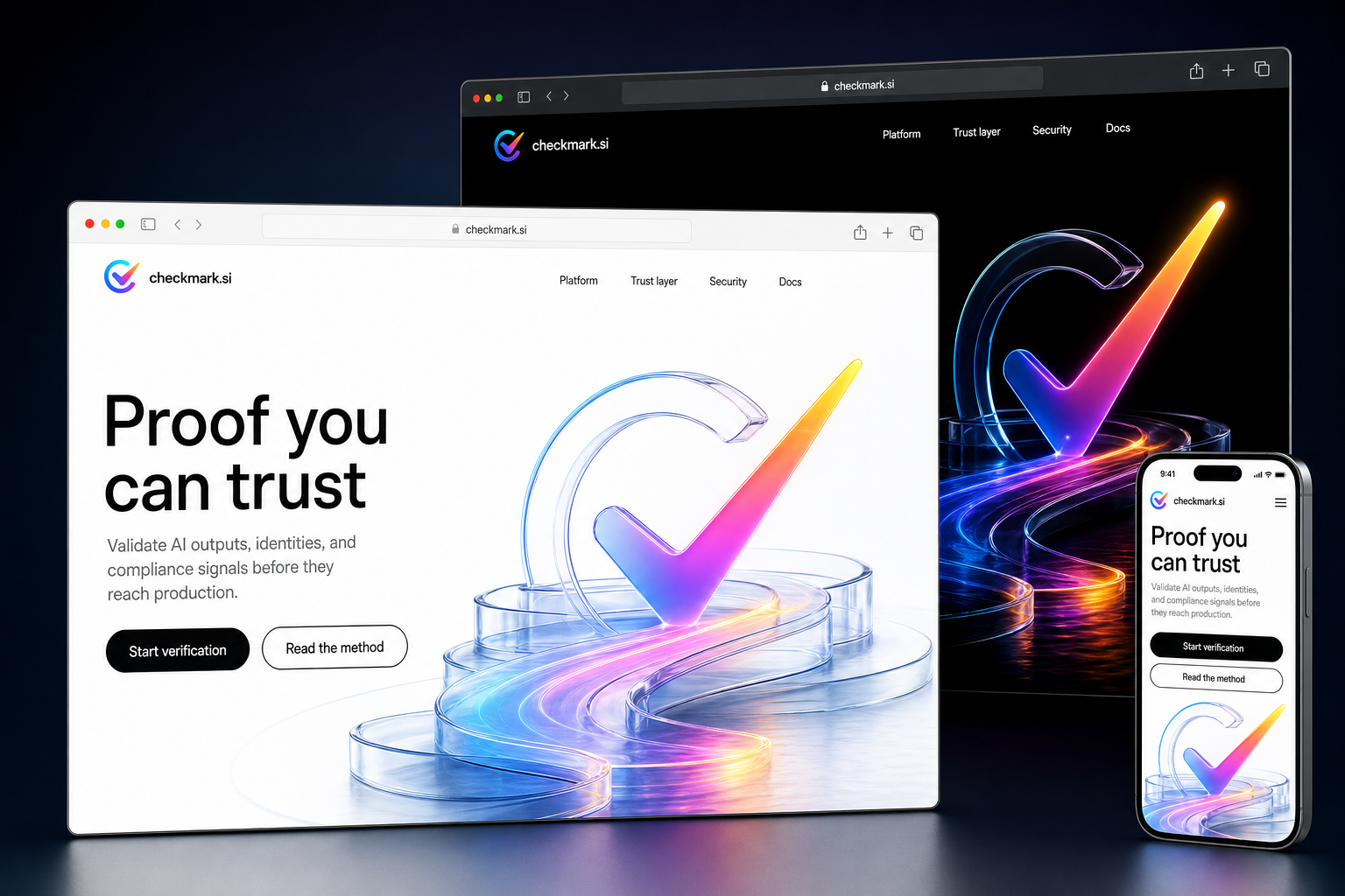 checkmark.si website concept preview