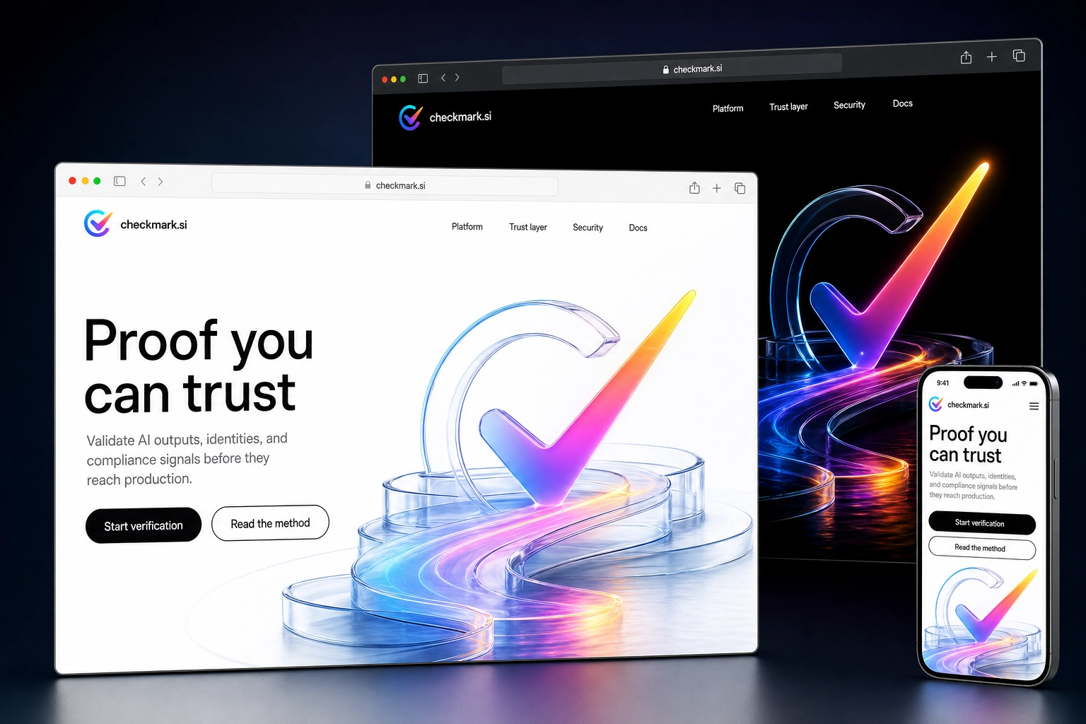 checkmark.si website concept preview