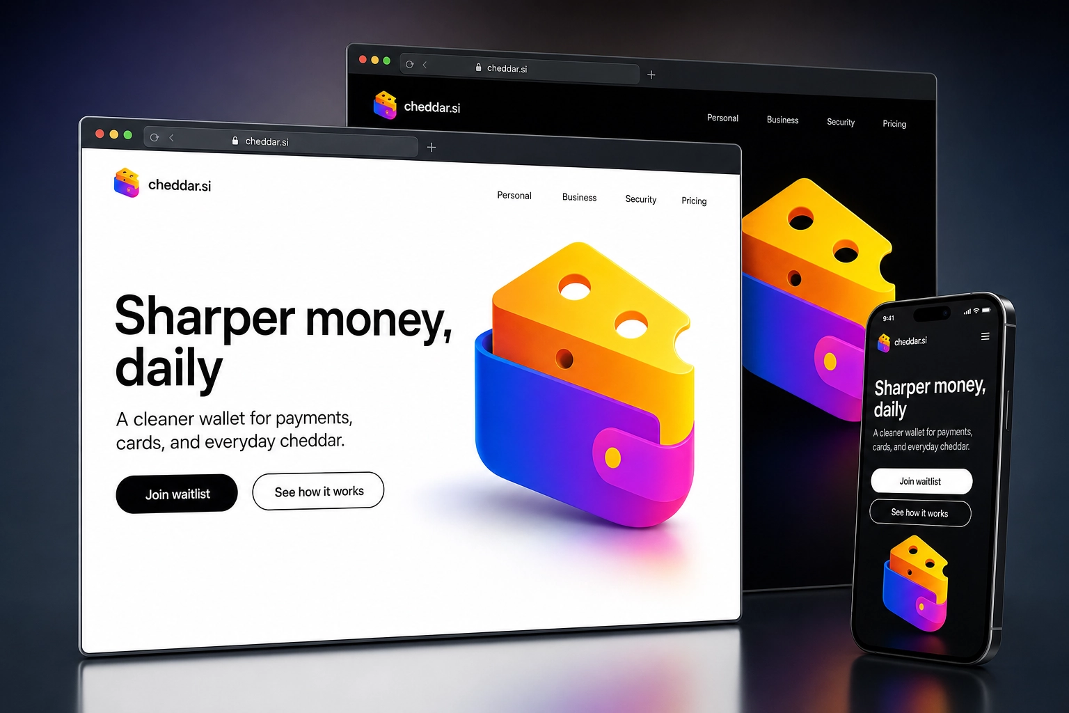 cheddar.si website concept preview