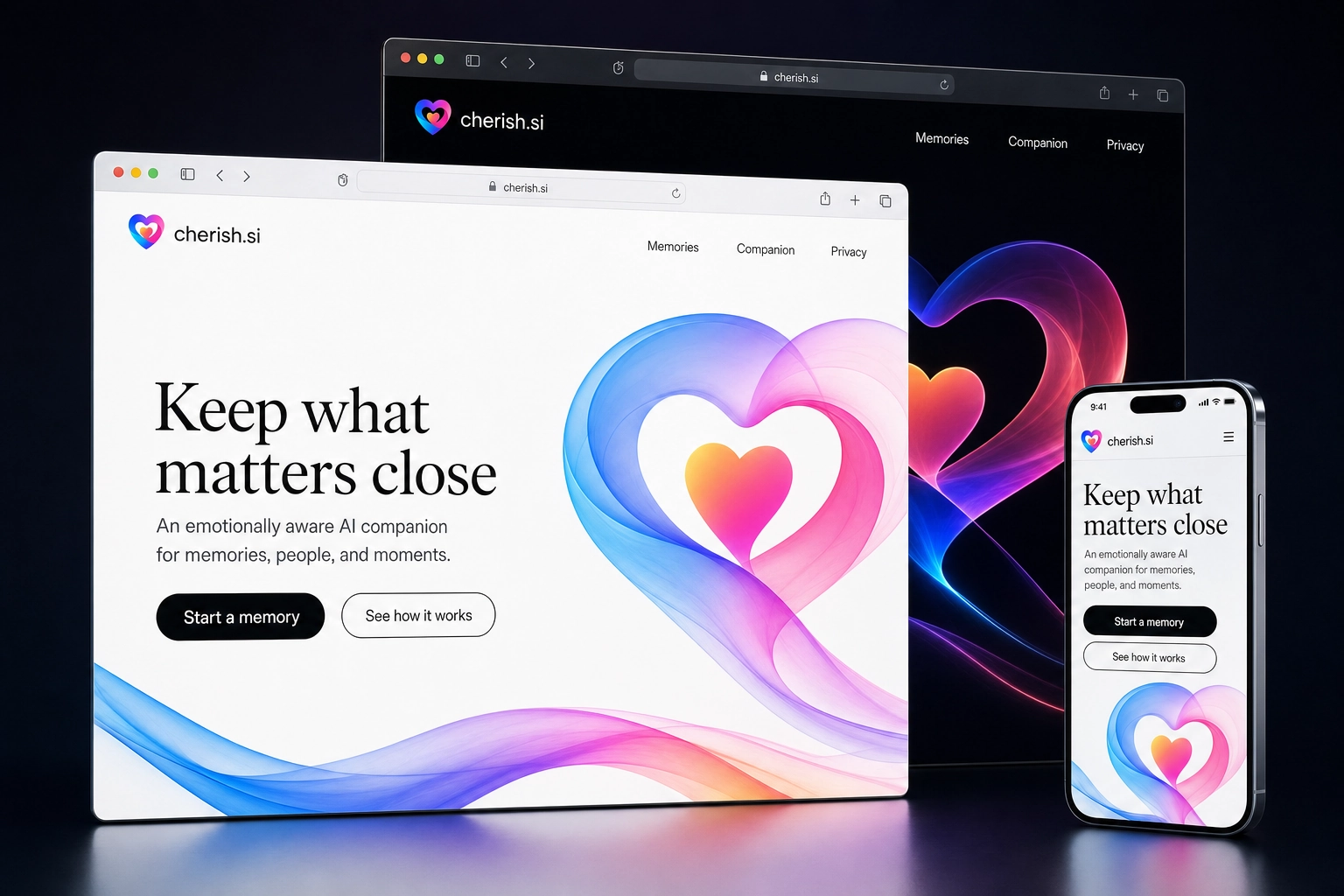 cherish.si website concept preview